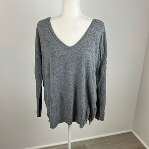 American Eagle Outfitters Gray V-Neck Sweater